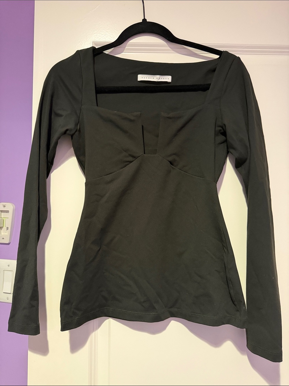 Susana Monaco long sleeve black top